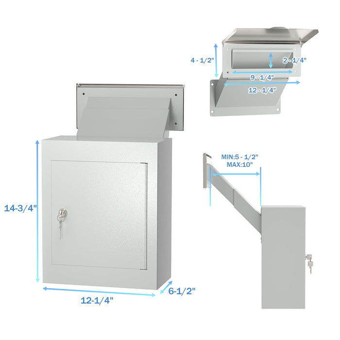 D9N-W - Through the Wall Drop Box (Off-White)