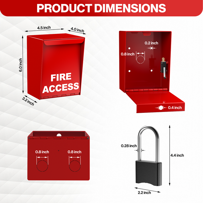 DF2 - Wall Mounted Fire Key Lock Box with Combination Lock