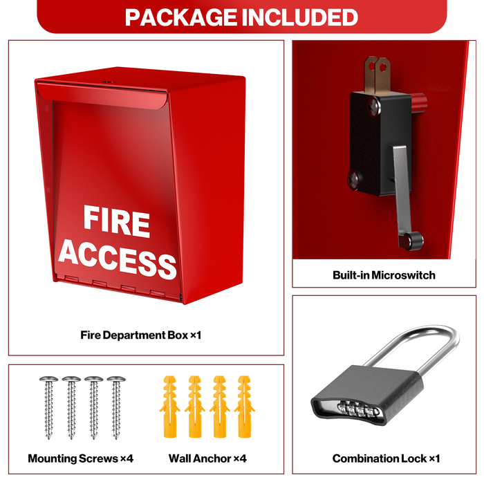 DF2 - Wall Mounted Fire Key Lock Box with Combination Lock