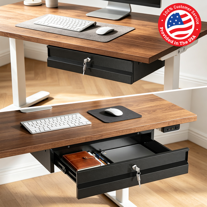 DR2 - 17.75" Steel Under Desk Drawer with Lock & Keys