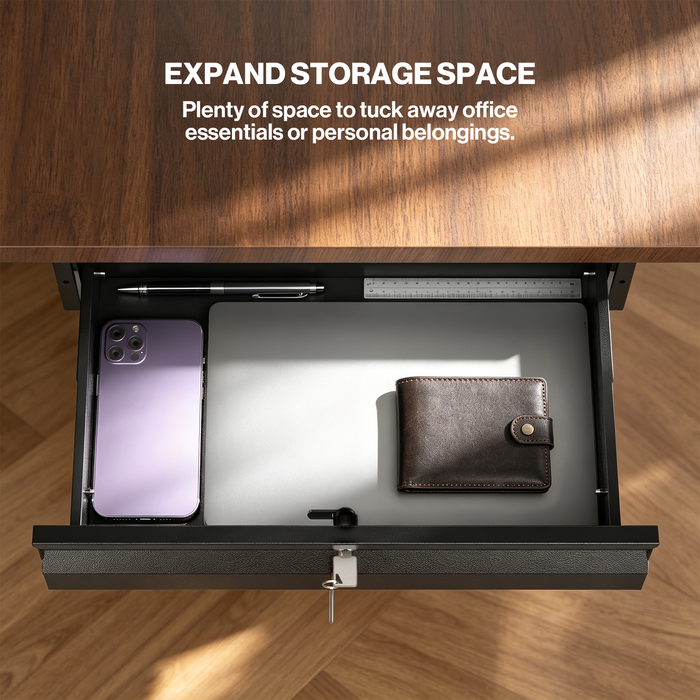 DR2 - 17.75" Steel Under Desk Drawer with Lock & Keys