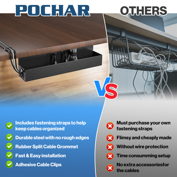 DR4 - 16’’ Under Desk Cable Management Tray