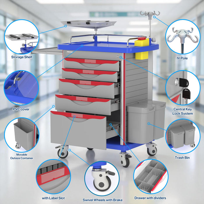 ET-01 - Medical Crash Cart with Emergency Accessory
