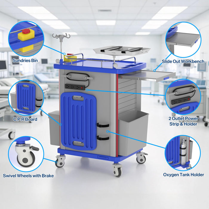 ET-01 - Medical Crash Cart with Emergency Accessory