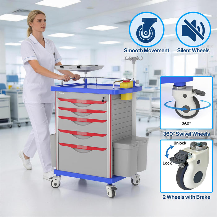 ET-01 - Medical Crash Cart with Emergency Accessory