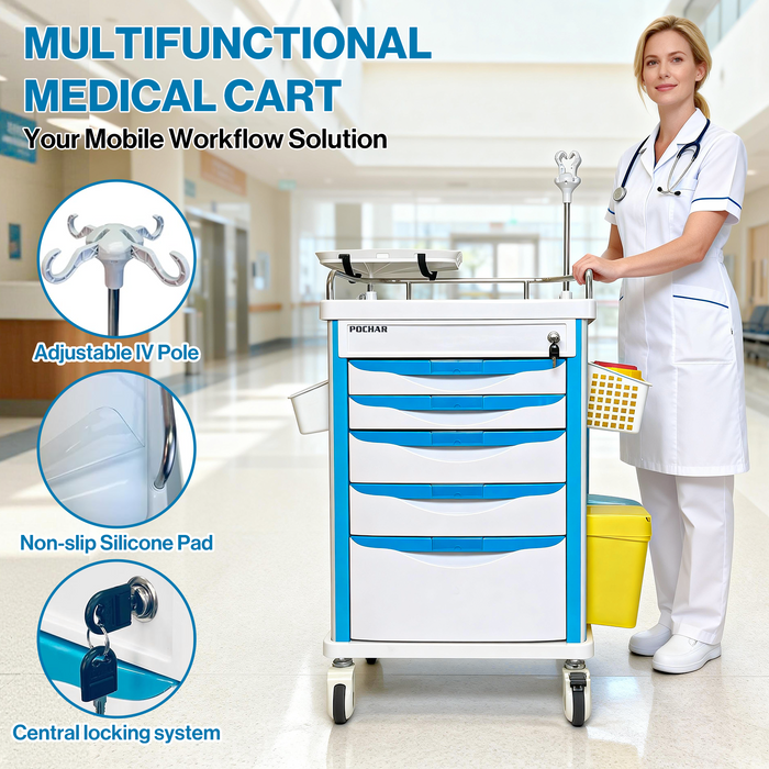 ET-02 - Medical Crash Cart with Emergency Accessory