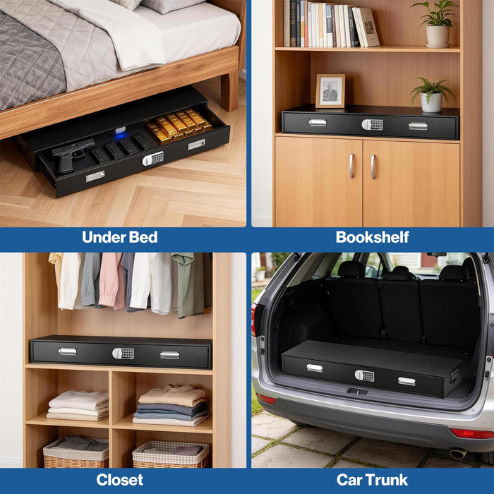 G3H - Under Bed Gun Safe Drawer with Keypad Lock