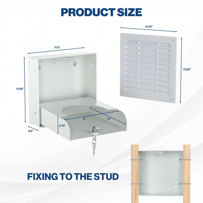 G31-W - Hidden Wall Safe with Air Vent Cover, Key Lock