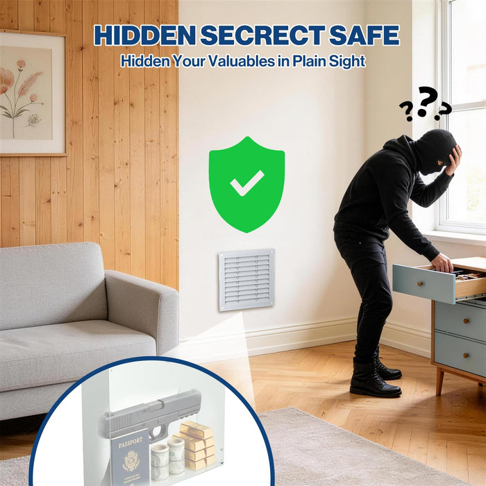 G31-W - Hidden Wall Safe with Air Vent Cover, Key Lock