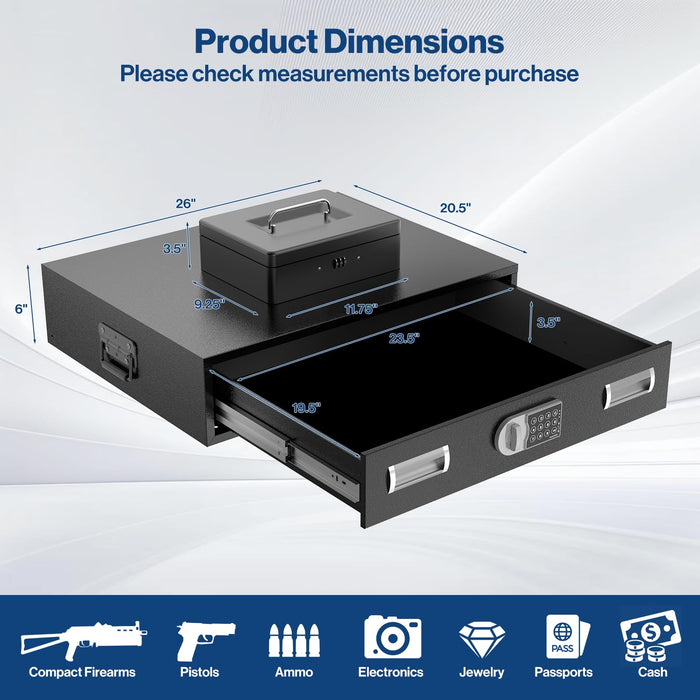 G3S-H - Under Bed Gun Safe Drawer for Pistol