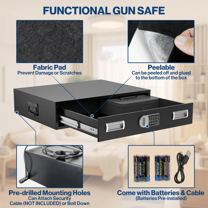 G3S-H - Under Bed Gun Safe Drawer for Pistol