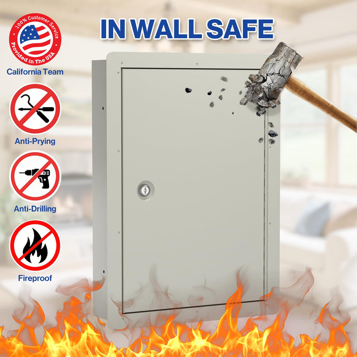 G9L-W - Large In Wall Safe with Key Lock | 21-Inch Height