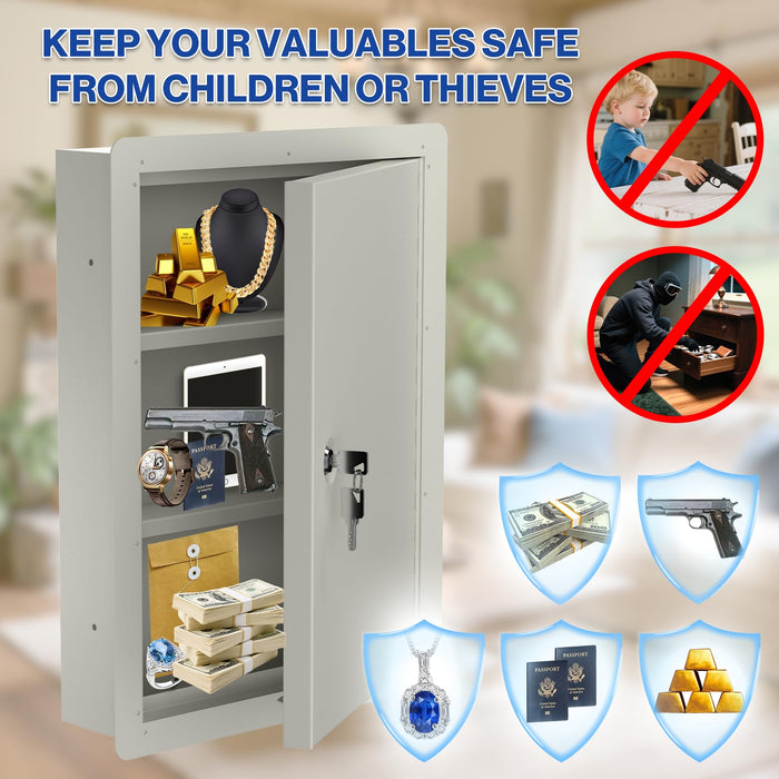 G9L-W - Large In Wall Safe with Key Lock | 21-Inch Height