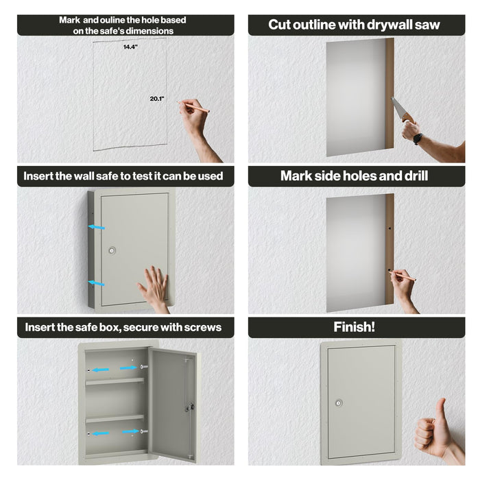 G9L-W - Large In Wall Safe with Key Lock | 21-Inch Height