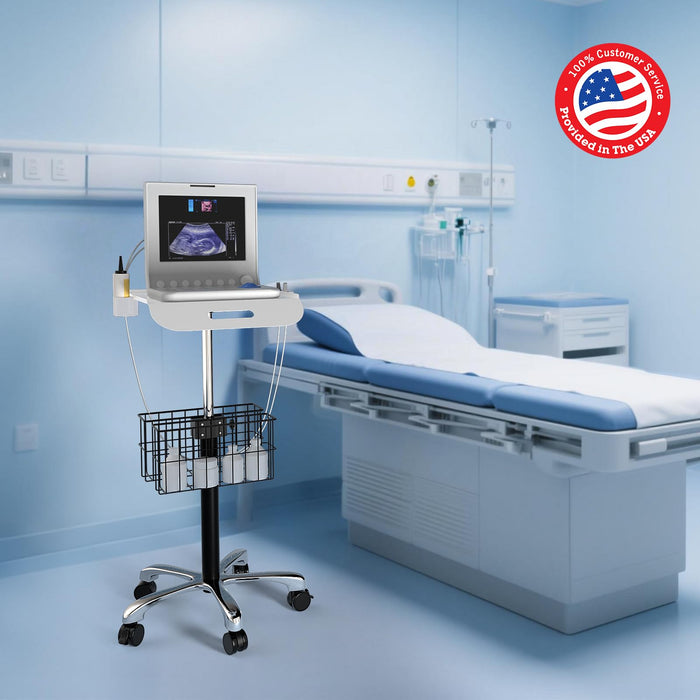 MC-12 - Medical Cart Mobile Trolley Cart with Wheels 27.5"-37" Height Adjustable