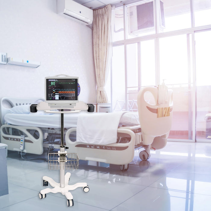 MC-15 - Medical Cart Mobile Trolley Cart with Wheels 22.4"-35.4" Height Adjustable