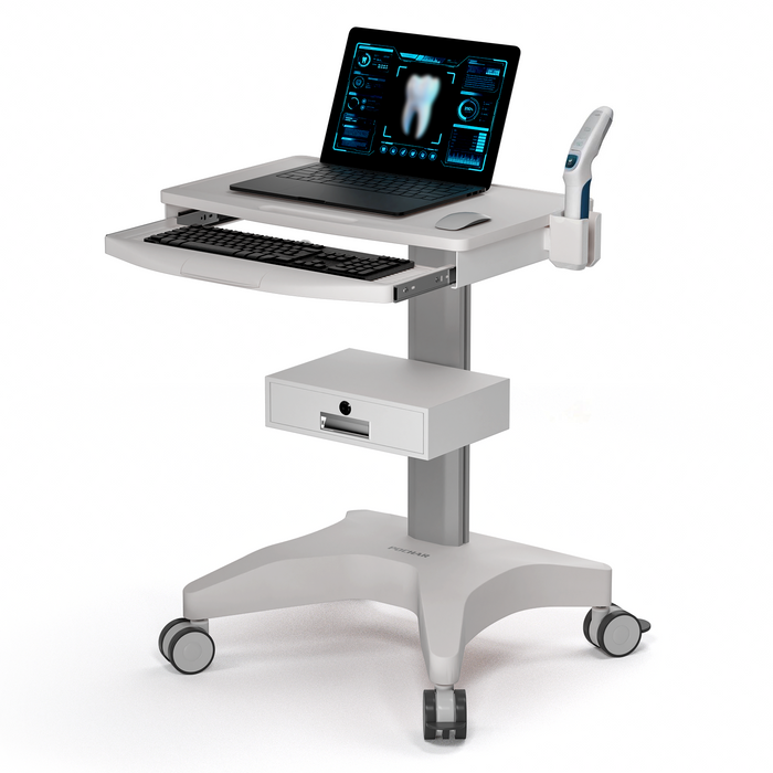 MC-16 - Medical Trolley with Laptop Pallet and Oral Scanner Holder