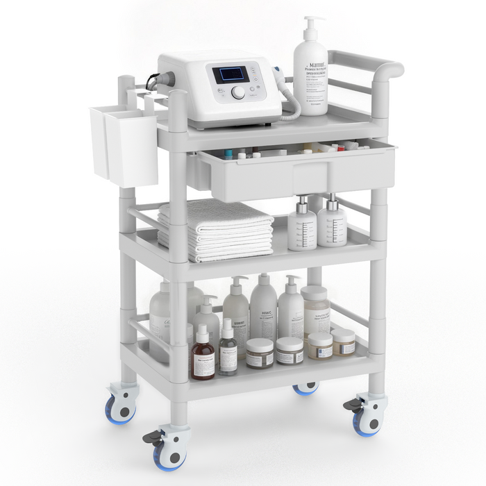 Schoonheidssalon Trolley Winkelwagen, 3-Tier Rolling Utility Winkelwagen Met Enkele Lade Mobiele Spa Trolley Schoonheidssalon Trolley Winkelwagen Kappers Opbergvak For Spa Schoonheidssalon (Color : B Schoonheidssalon Trolley Winkelwagen, 3-Tier Rolling Utility Winkelwagen Met Enkele Lade Mobiele Spa Trolley Schoonheidssalon Trolley Winkelwagen Kappers Opbergvak For Spa Schoonheidssalon (Color : B