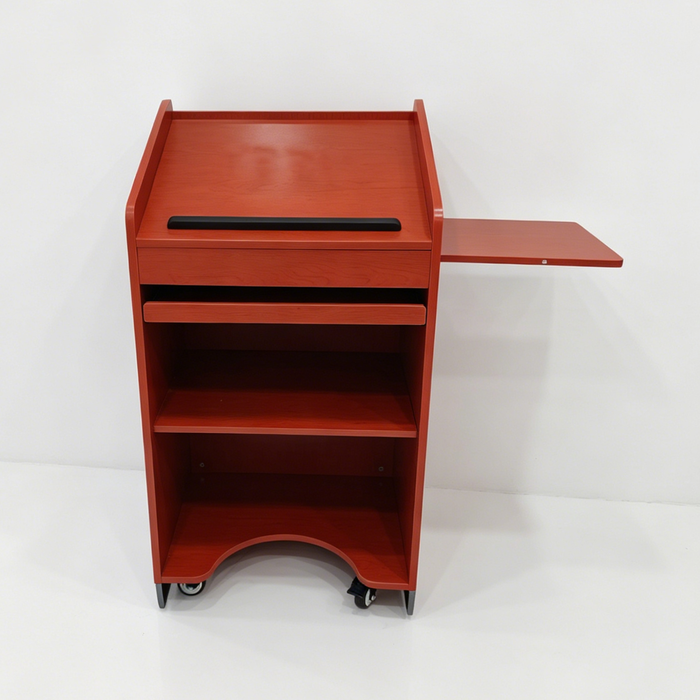 Mobile Lectern Podium with Storage Shelf & Locking Casters for Classroom, Church & Office