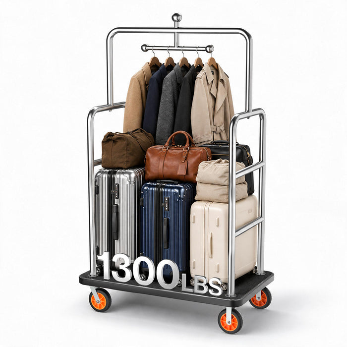 P-AVONK-H0 - Hotel Luggage Cart, 1300 LBS Commercial Baggage Cart for Hospitality