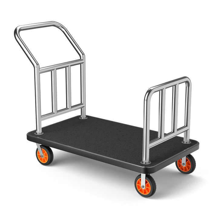 P-AVQOK-H0 - Hotel Luggage Cart, 900 LBS Heavy Duty Stainless Steel Bellman Cart
