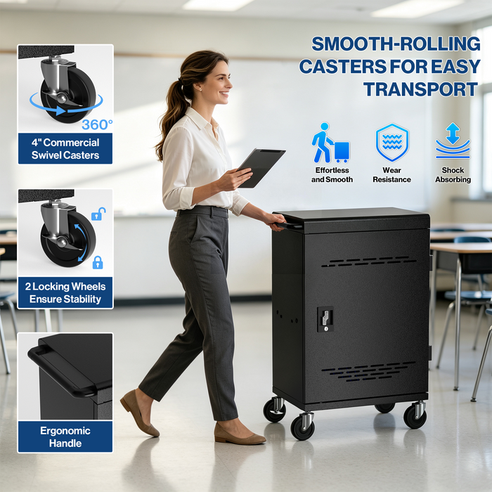 P-C30GK-H0 - POCHAR 30 Device USB-C Charging Cart for Chromebooks, iPads & Laptops