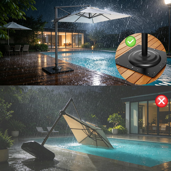 P-S02GF-H0 - Bolt Down Outdoor Umbrella Base Steel Plate