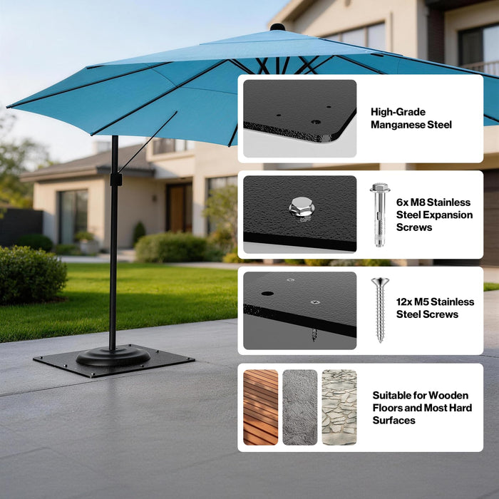 P-S02GF-H0 - Bolt Down Outdoor Umbrella Base Steel Plate