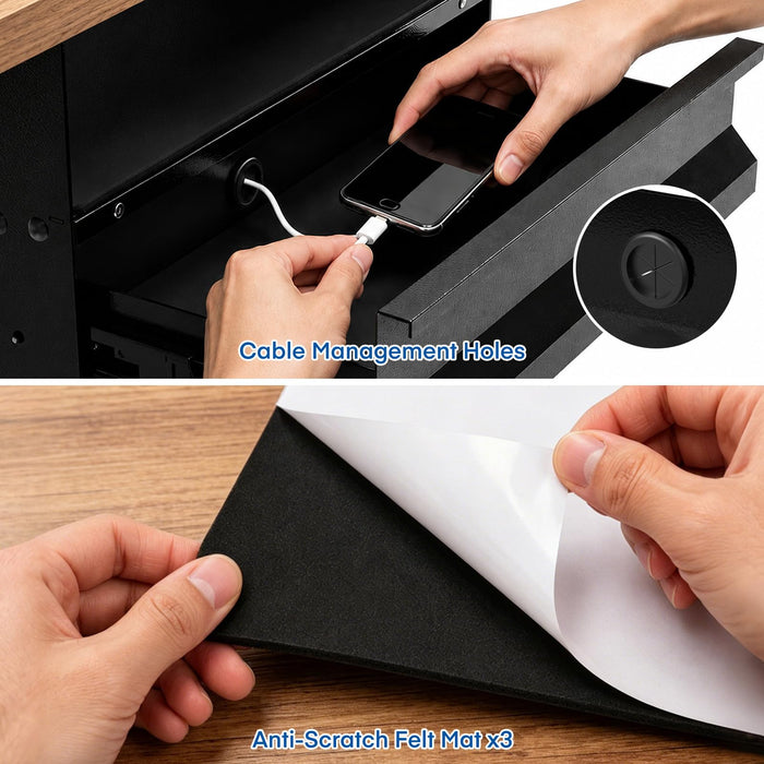 P-TD2FK-H0 - 2-Tier Under Desk Slide Out Drawer with Lock