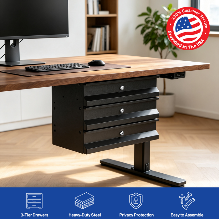 P-TD3FK-H0 - 3-Tier Under Desk Storage Drawers