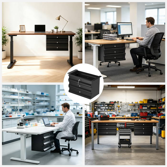 P-TD3FK-H0 - 3-Tier Under Desk Storage Drawers