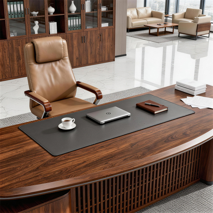 PD1-GRY - Dual Sided PU Leather Desk Pad (Gray)