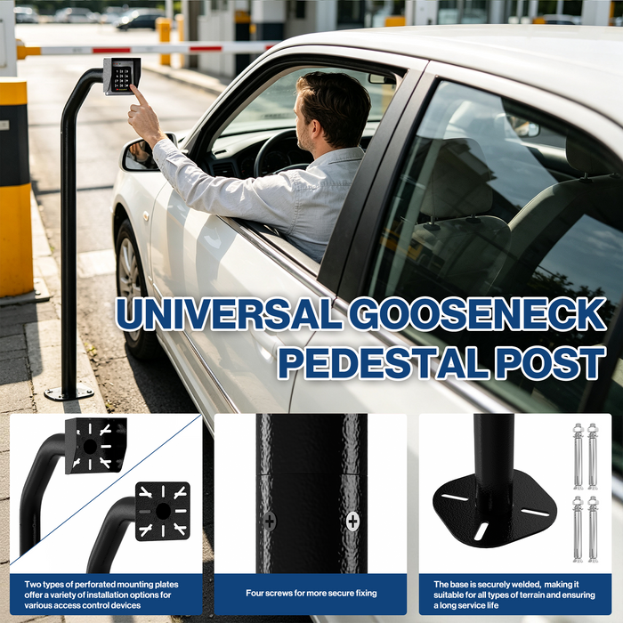 T-22-H - POCHAR 47" Universal Gooseneck Pedestal Post for Gate Keypad & Intercom
