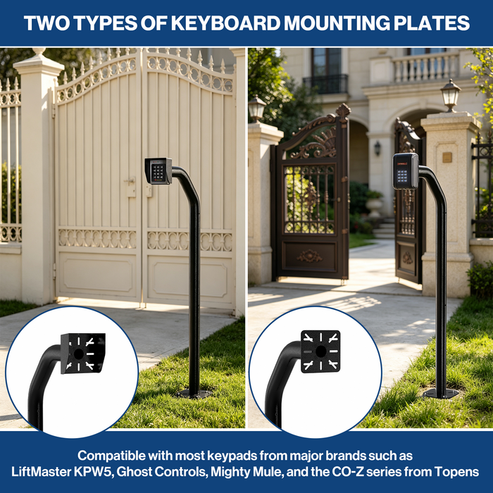 T-22-H - POCHAR 47" Universal Gooseneck Pedestal Post for Gate Keypad & Intercom