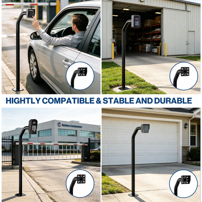 T-22-H - POCHAR 47" Universal Gooseneck Pedestal Post for Gate Keypad & Intercom