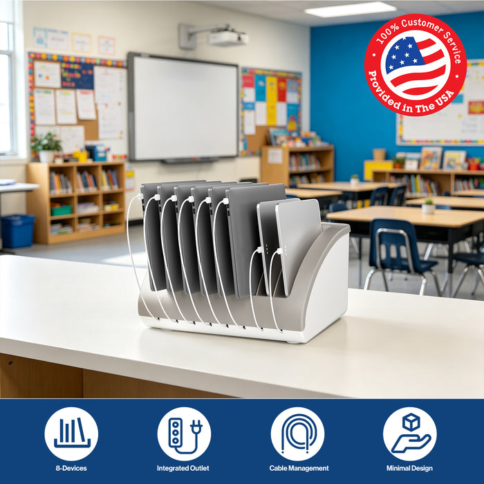Y608A - 8-Unit Charging Station for Laptops and Tablets