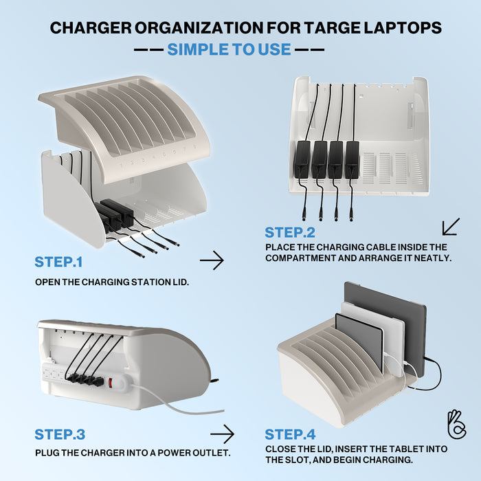Y608A - 8-Unit Charging Station for Laptops and Tablets