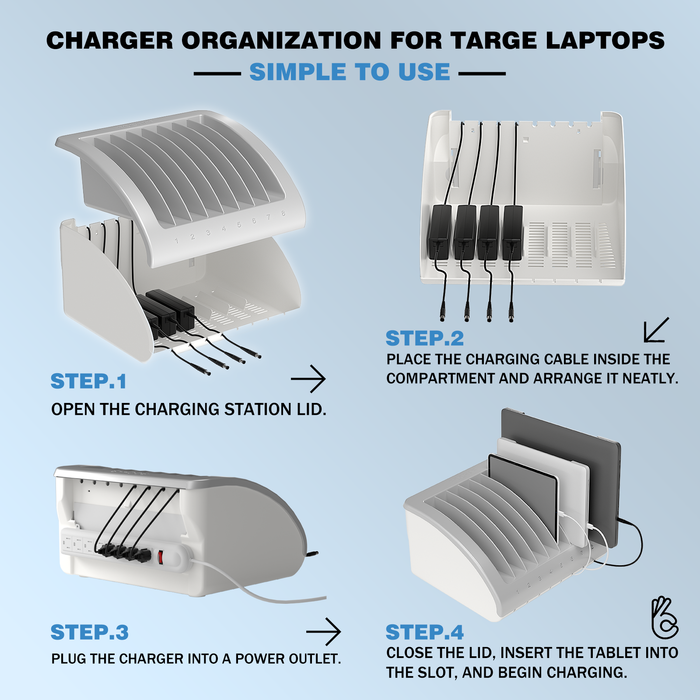Y608A - 8-Unit Charging Station for Laptops and Tablets
