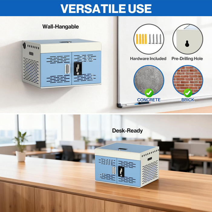 Y816AS-B - Wall Mount 16-Unit Charging Cabinet for Laptops & Tablets