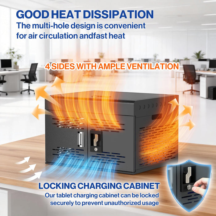 Y816ASC-H 16-Unit Charging Cabinet for Laptops & Tablets, Assembly Required