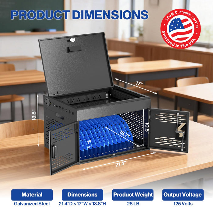 Y816ASC-H 16-Unit Charging Cabinet for Laptops & Tablets, Assembly Required