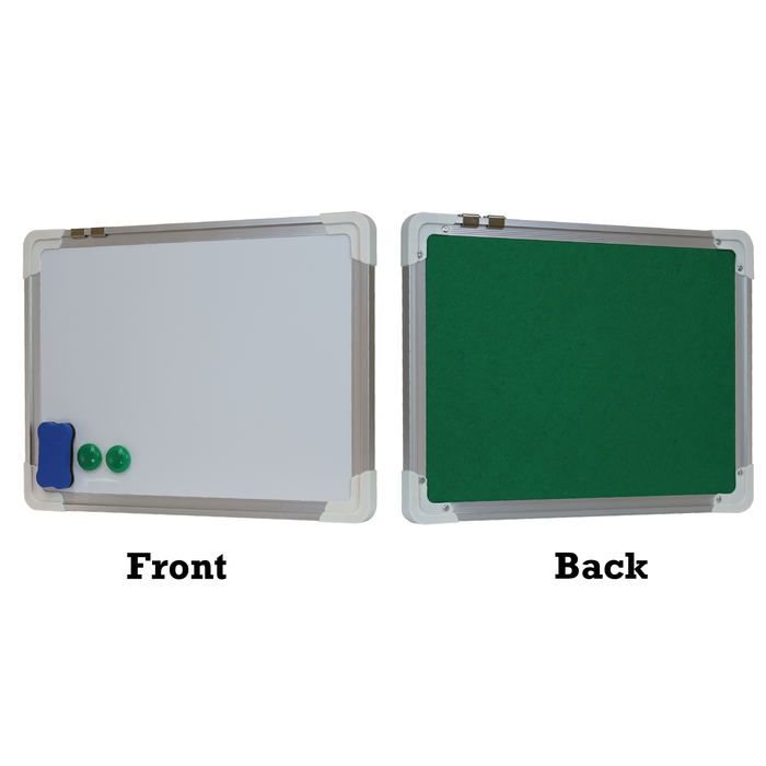 WFB1 - Double Sided Small Whiteboard, Magnetic, Felt, and Cork Board