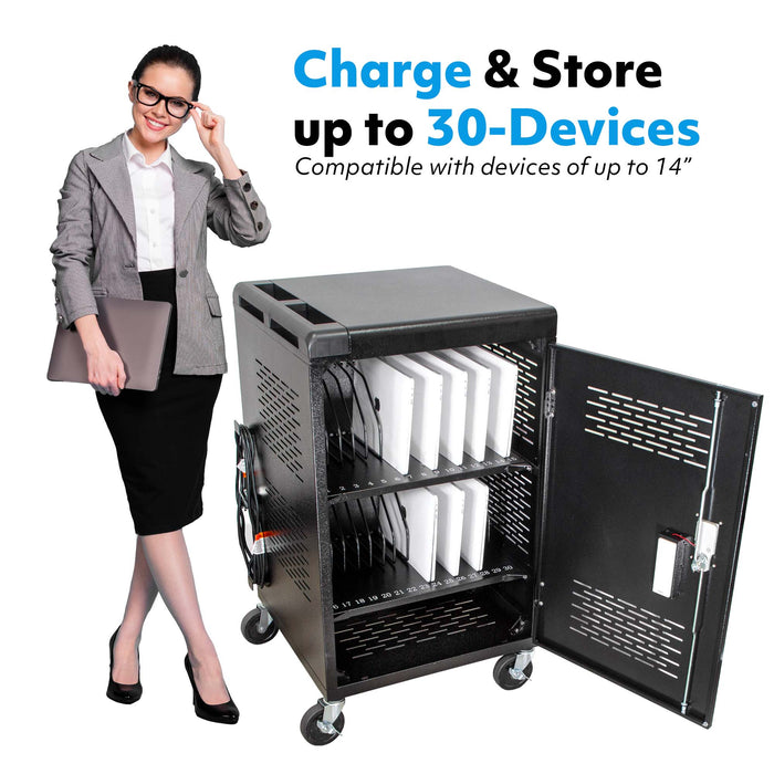 C30C-H - Charging Cart with Electronic Keypad for 30 Devices