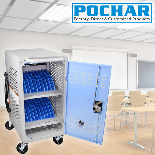 POCHAR-C20T-20-Device-Charging-Cart-Chromebook-Charging-Station-For-Classroom