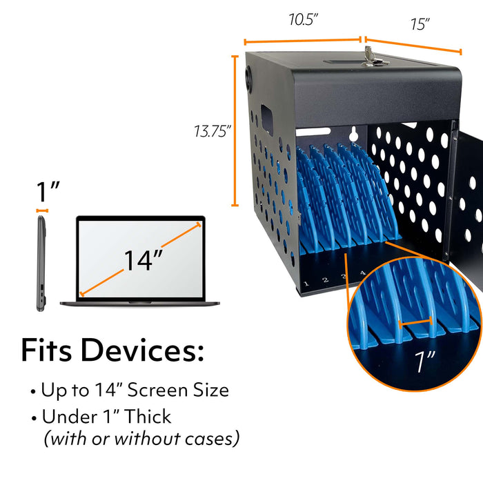 C8-H - Locking Charging Cabinet for Chromebooks, iPads, and Laptops