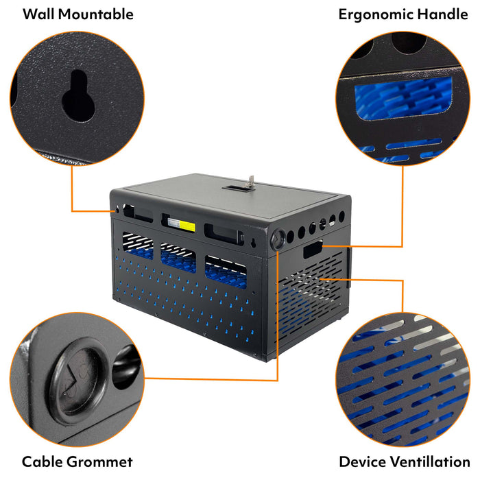 C16D-H - Locking Charging Cabinet for Chromebooks, iPads, and Laptops