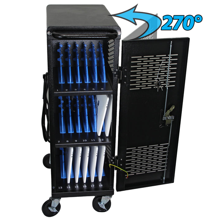 C18-H - Fully Assembled 18-Unit Charging Cart (Black)