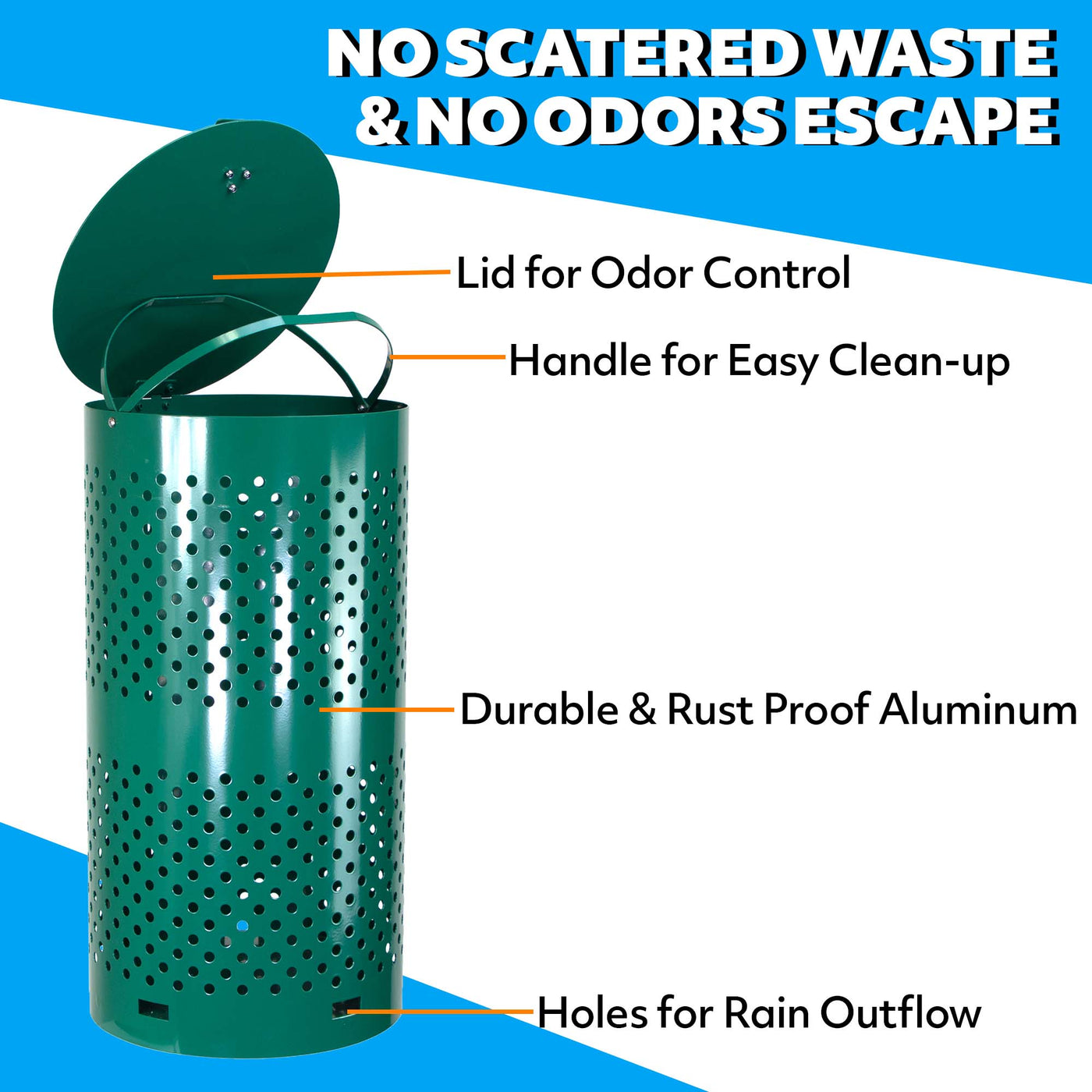 D18LA Aluminum Rustproof Dog Waste Disposal System — Pochar LLC