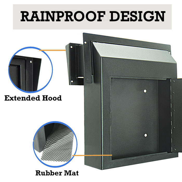 D1C-H - Through the Door Locking Mailbox with Rainproof Design