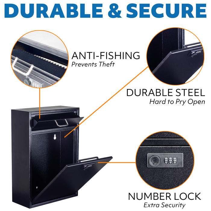 D4L-H - Large Locking Mailbox with Combination Lock